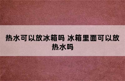 热水可以放冰箱吗 冰箱里面可以放热水吗